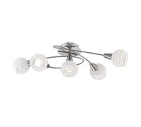 Globo Deckenlampe 5 Lumières Verre Glaskugel Spot Moderne Argent 37,1 cm