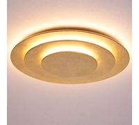 Globo Lighting Plafonnier LED doré 1 lumière D 35 cm, 24 W, métal, luminaire de chambre