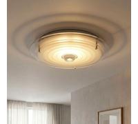 Plafonnier LED, lampe de salon, aspect cristal, chrome et verre, H 11 cm
