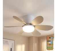 Ventilateur de plafond Delores Blanc-Sable avec LED GLOBO