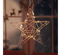 Globo Étoile de Noël Advent avec LED Suspendue en métal Cuivre