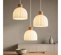 Suspension Lampe à suspendre Plafonnier Métal blanc Verre Hauteur réglable D 130 cm