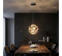 Globo Lampe à Suspension LED Cristal Chrom 1 Lumière Pour Salon 150 cm