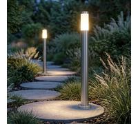 Globo Lampe Colonne Extérieure IP44 En Acier Inox E27, Lot De 2