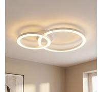 Plafonnier LED Lampe de salon Métal blanc mat Anneaux Design L 42 cm