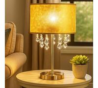 Globo Lampe De Table LED Design Or En Métal Cristal Pour Bureau Lecture 32x56