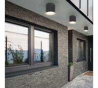 Plafonnier extérieur plafonnier moderne plafonnier rond verre jardin IP44, anthracite, 1x GX53 LED, DxH 10,8x9,6 cm