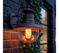 Applique murale d'extérieur LED Applique de jardin Effet feu Bronze Acier H 27 cm
