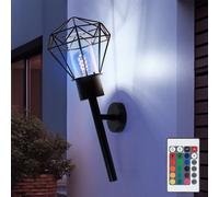 Globo Lampe Murale Extérieure LED RGB Avec Télécommande Dimmable Noir IP44