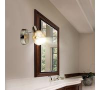 Spot mural applique argent interrupteur verre mobile H 11,5 cm salon cuisine applique murale