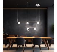 Globo Lampe Plafond LED 5 Spots Hängelampe Seil Système Chromring 40 W 3000 K