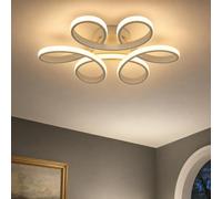 Plafonnier LED, lampe de salon en forme de fleur, métal couleur sable, longueur 40 cm