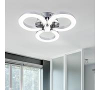 Plafonnier LED plafonnier chrome plafonnier de salon design moderne, design anneau, 1x LED 27 watt 1220 lumens blanc chaud, LxlxH 30,5 x 28 x 8 cm