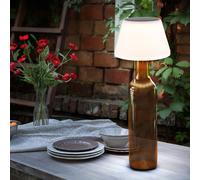 Globo Lampe Solaire Bouteille Lampe Extérieure 3 Modes Blanc Mat, H 23 cm [EEK: Nicht bewertet]