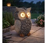 Globo Lampe Solaire Extérieur Chouette Sculpture LED 19,5 cm Statuette IP44