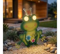 Lampe solaire à LED Lampe solaire d'extérieur métal coloré mat design grenouille H 22 cm