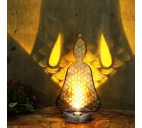 Globo Lampe Solaire Extérieure Bouddha LED Argent Décor Stanzungen H 36 cm