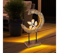Globo Lampe Solaire Extérieure Deko LED IP44, Bois, 2500-3000K, 3V, 52 x 24 cm