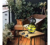 Globo Lampe Solaire Extérieure Figurine Jardin Biene LED Noir Jaune IP44