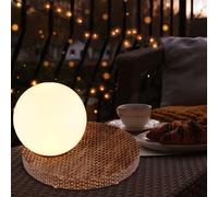 Globo Lampe Solaire Table LED Rattan Extérieur IP44 Blanc 15 cm 17 cm 3 V