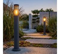 Globo Lampe Sur Pied Extérieure Anthracite Fumée 2x E27 IP44