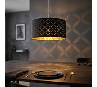 Globo Lampe Suspendue Hängelampe Pour Table À Manger En Tissu Noir Or 140 cm