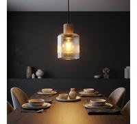 Globo Lampe Suspendue LED En Verre Fumée Noir 120 cm 1 Lumière