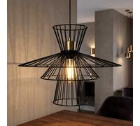 Globo Lampe Suspendue LED Gitter 1 Lumière Rétro Noir 45 cm 150 cm