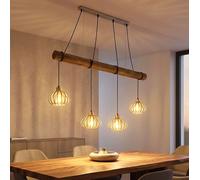 Globo Lampe Suspendue LED Marron Réglable en Hauteur 4 Lumières 150 cm