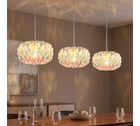Globo Lampe Suspendue Moderne Séjour Cuisine H 120 cm 3 Lumières E27 Chrom Clair
