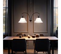 Globo Lampe Suspendue Pendelleuchte, Lustre Verre 2 Flammes Salon, H 110 cm [EEK: Nicht bewertet]