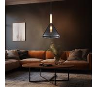 Globo Lampe Suspendue Réglable En Hauteur Cône En Verre 20 cm Noir 1 Lumière