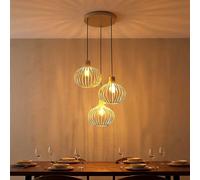 Globo Lampe Suspendue Réglable Salle À Manger Crème 3 Lampes LED H 120 cm