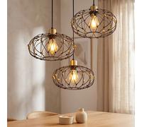 Globo Lampe Suspendue Salon Salle à Manger Réglable en Hauteur Noir H 150 cm