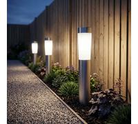 Globo Lampes Solaires Piquet LED en Acier Inoxydable IP44 3x pour Balcon Jardin