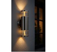Globo LED Applique Murale D'Extérieur Lampe Carme Argent IP44 2 X 5W GU10