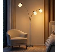 Globo LED Lampadaire Pivotant Mosaïque Verre Orange Hauteur 200 cm