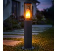 Globo LED Lampe Borne Extérieure Hauteur 45 cm Anthracite Effet Feu