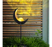 Globo LED Lampe Extérieure Solaire Enfichable Design Lune Bronze Verre IP44