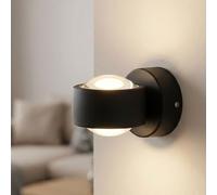 Applique murale LED Lampe murale Lampe de salon Up & Down Noir Métal H 7 cm