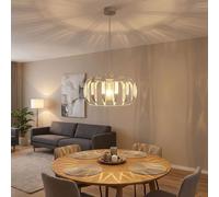 Suspension LED pour salle à manger, réglable en hauteur, blanche, métal, H 120 cm
