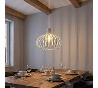 Globo LED Suspension Plafonnier H 150 cm Gitter Beige Métal