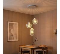 Globo LED Suspension Réglable Hauteur 3 Lampes Blanche 37,5 cm