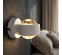 Globo LED Wandleuchte Up & Down Rond Métal Verre Blanc Warmweiß 7W 230V