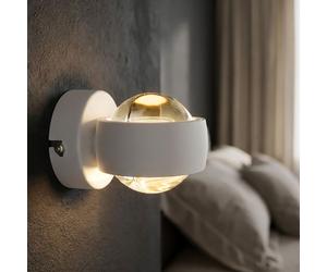 Globo LED Wandleuchte Up & Down Rond Métal Verre Blanc Warmweiß 7W 230V