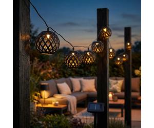Globo Lichterkette Solaire Extérieure Déco Jardin Boule Flamme LED 410 cm