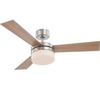 Globo Lighting Alana ventilateur de plafond avec lampe 2x40 W blanc-chrome-bois 0333