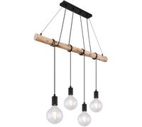 Globo Lighting Auston lampe suspendue 4x60 W noir-bois 15439-4