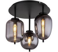 Globo Lighting Blacky plafonnier 3x40 W noir-fumé 15345-3D