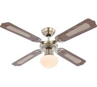 Globo Lighting Champion ventilateur de plafond avec lampe 1x60 W blanc-laiton-bois 0309